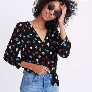 Madewell Wrap Top in Pressed Flowers